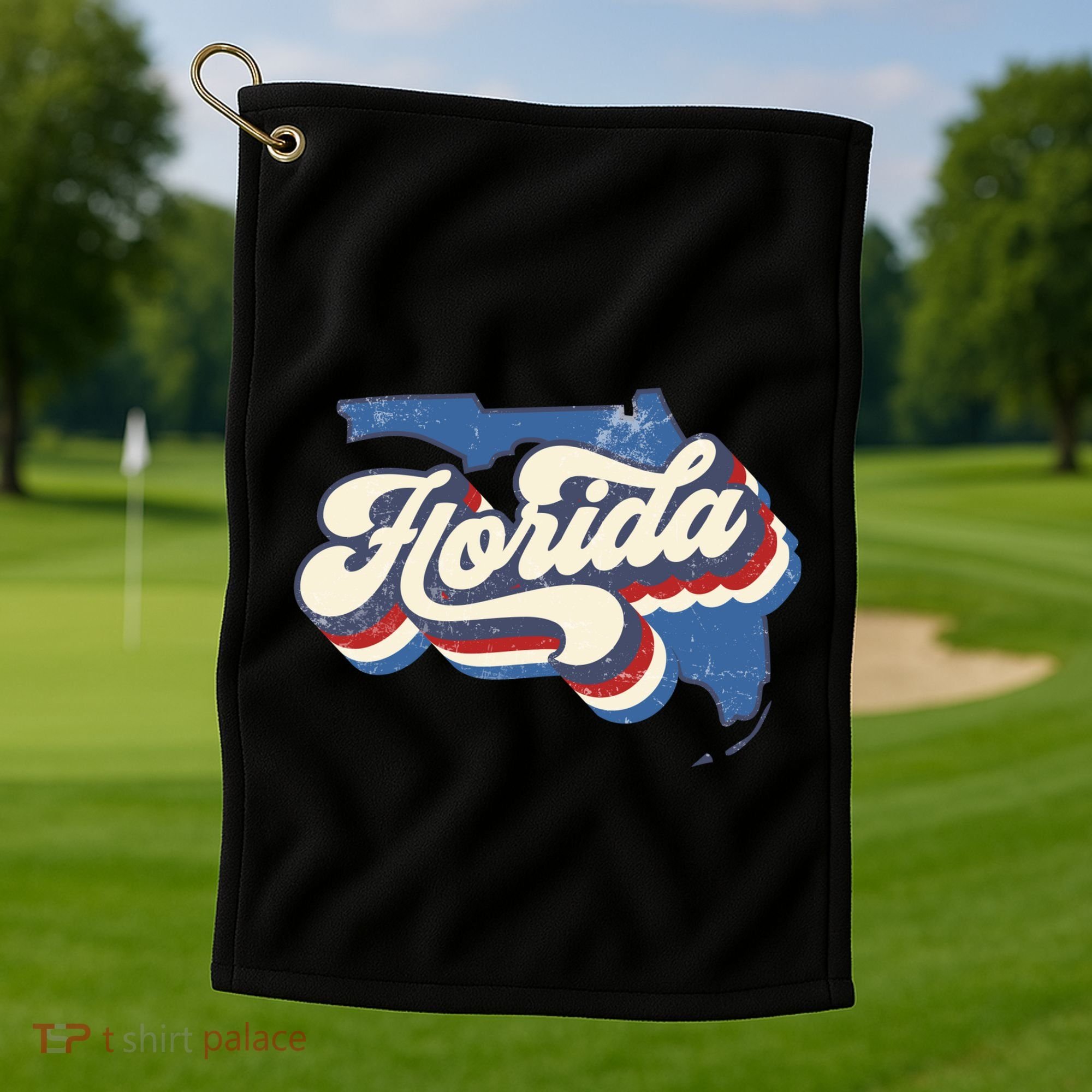 State Of Florida Retro Logo Golf Towel