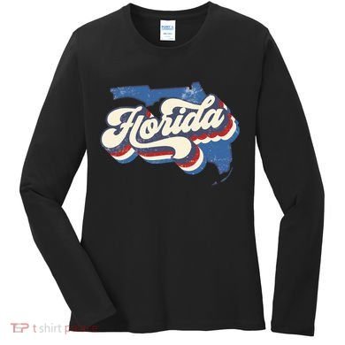 State Of Florida Retro Logo Women's Long Sleeve Shirt