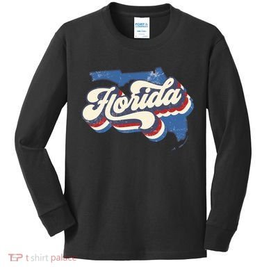 State Of Florida Retro Logo Kids Long Sleeve Shirt