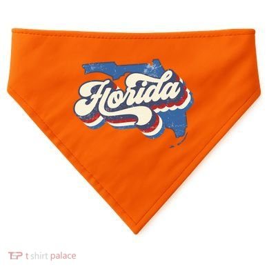State Of Florida Retro Logo USA-Made Doggie Bandana