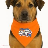 State Of Florida Retro Logo USA-Made Doggie Bandana thumb 1