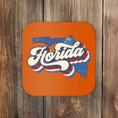 State Of Florida Retro Logo Coaster