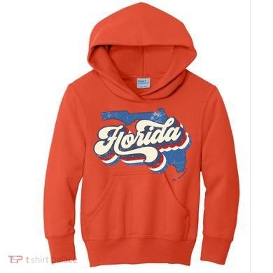 State Of Florida Retro Logo Kids Hoodie