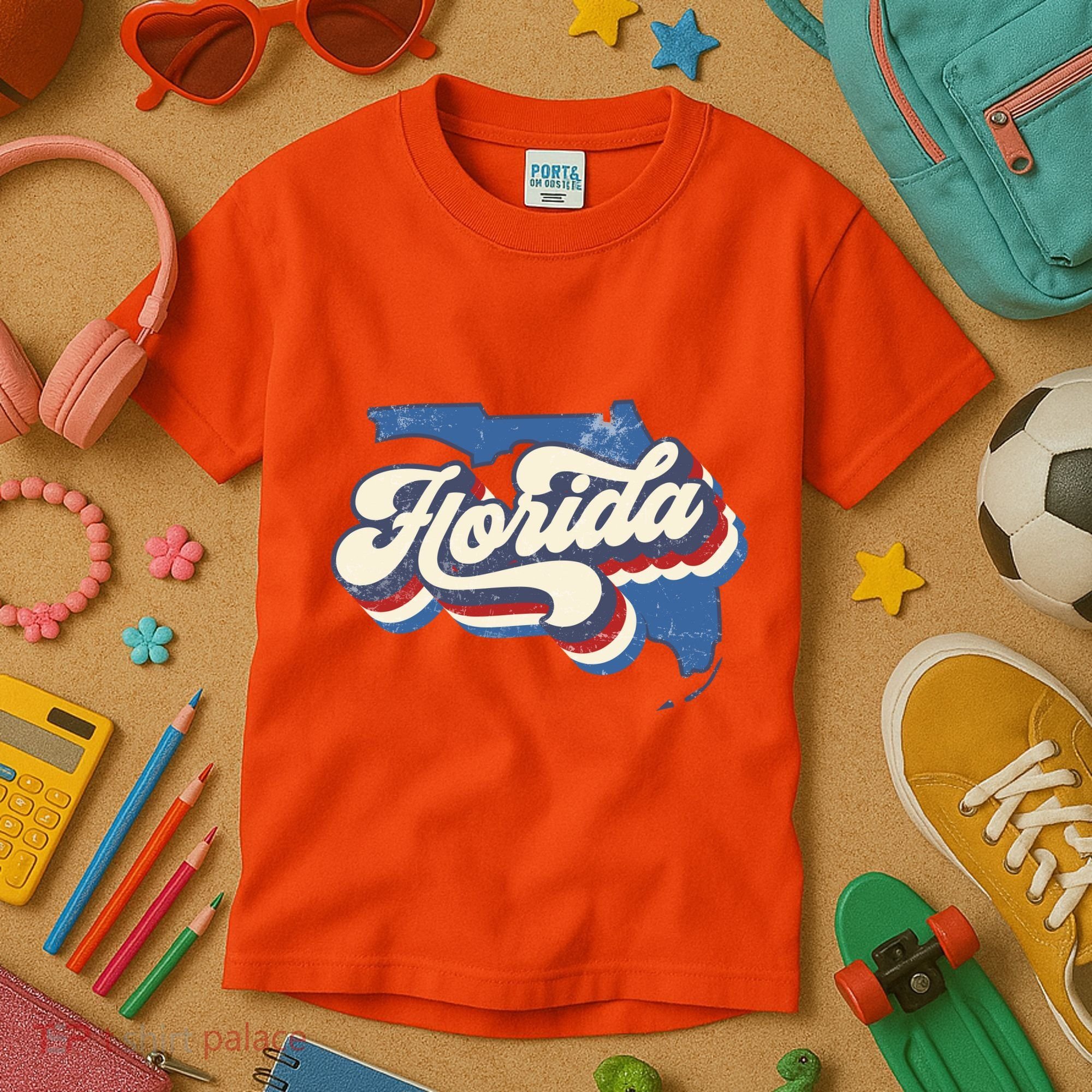 State Of Florida Retro Logo Kids T-Shirt