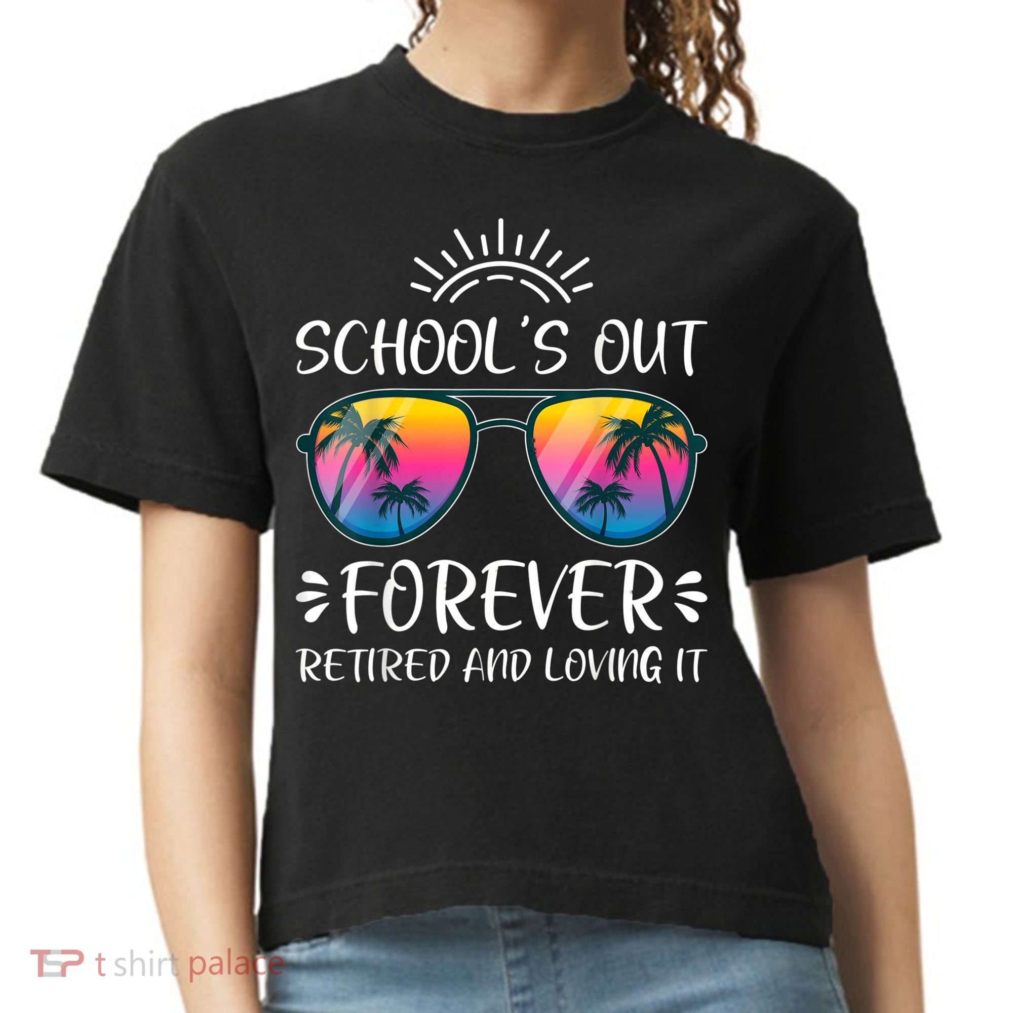 Schools Out Forever Retired Loving It Summer Teacher Student Comfort Colors Boxy T-Shirt