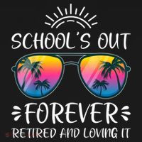 Schools Out Forever Retired Loving It Summer Teacher Student Cropped Pullover Crew thumb 4