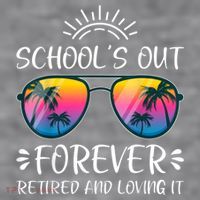 Schools Out Forever Retired Loving It Summer Teacher Student Women's Racerback Cropped Tank thumb 2