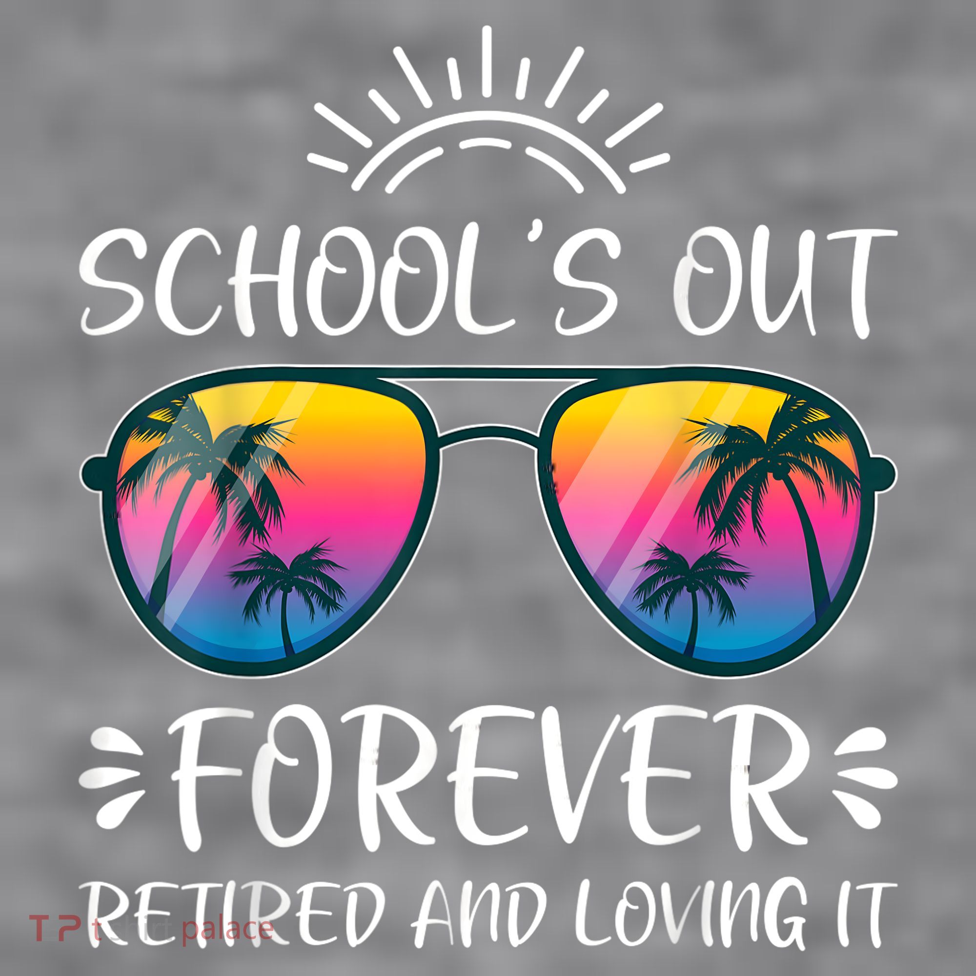 Schools Out Forever Retired Loving It Summer Teacher Student Women's Racerback Cropped Tank