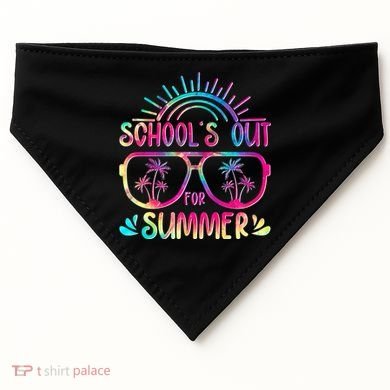 School's Out For Summer Tie Dye USA-Made Doggie Bandana