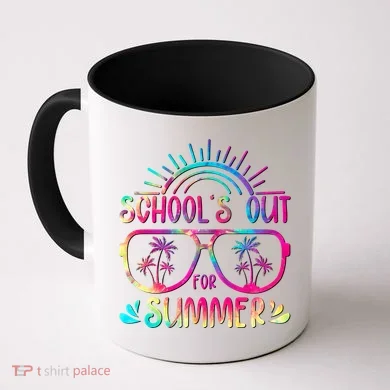 School's Out For Summer Tie Dye Coffee Mug
