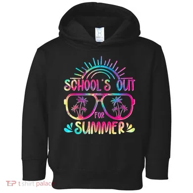 School's Out For Summer Tie Dye Toddler Hoodie