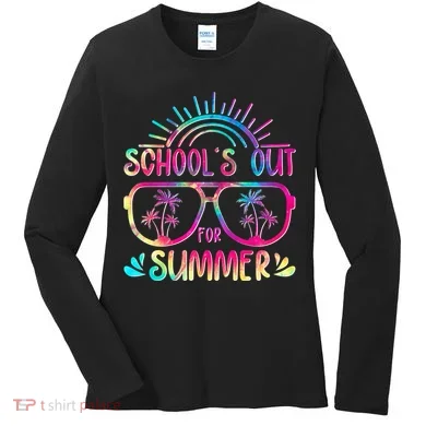 School's Out For Summer Tie Dye Women's Long Sleeve Shirt