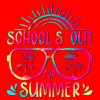 School's Out For Summer Tie Dye Santa Hat thumb 1