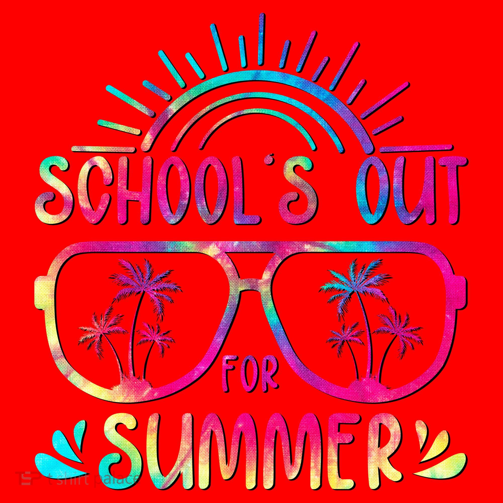 School's Out For Summer Tie Dye Santa Hat