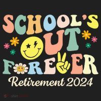School's Out Forever Gifts Retired Teacher Retirement 2024 Golf Towel thumb 3