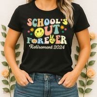 School's Out Forever Gifts Retired Teacher Retirement 2024 Women's T-Shirt thumb 2