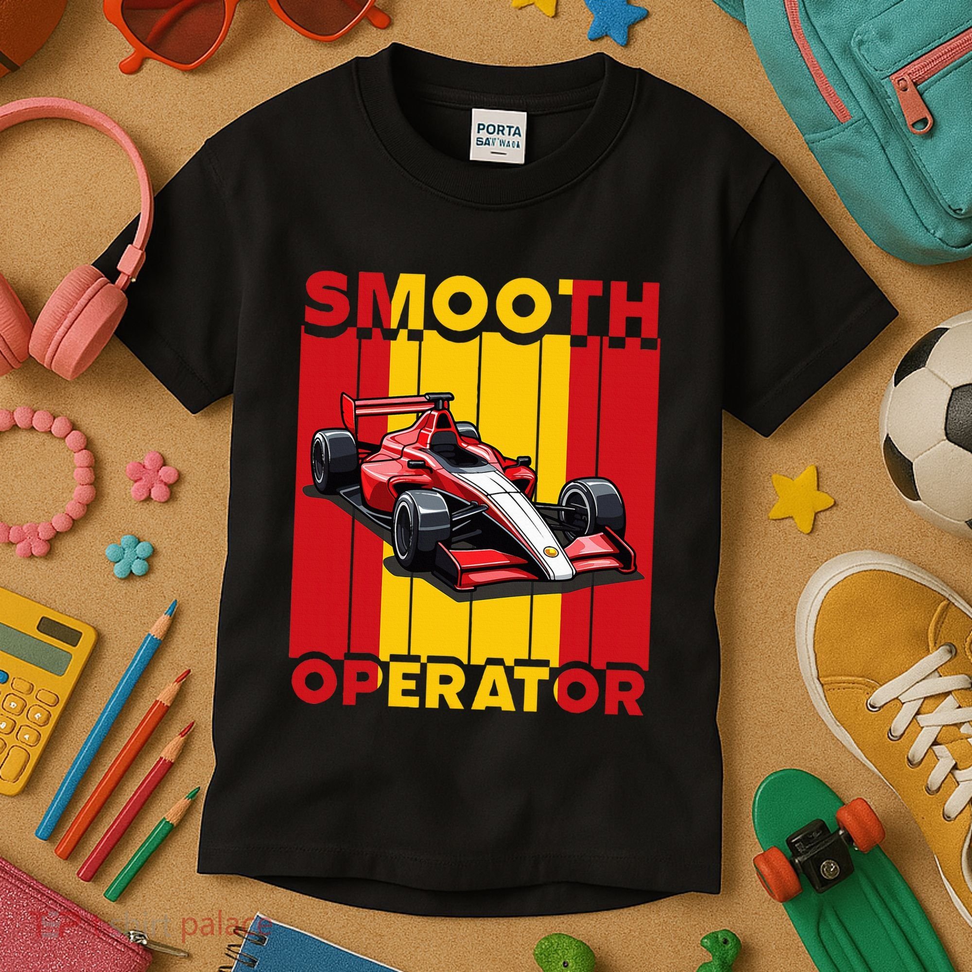 Smooth Operator Formula Racing Spain Flag Fast Cars Kids T-Shirt