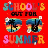 Schools Out For Summer Hippie Santa Hat thumb 1