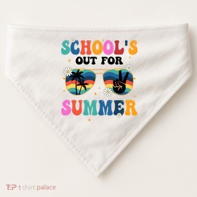 Schools Out For Summer Hippie USA-Made Doggie Bandana