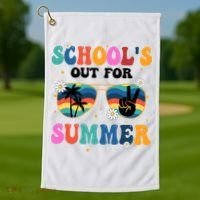 Schools Out For Summer Hippie Golf Towel thumb 1