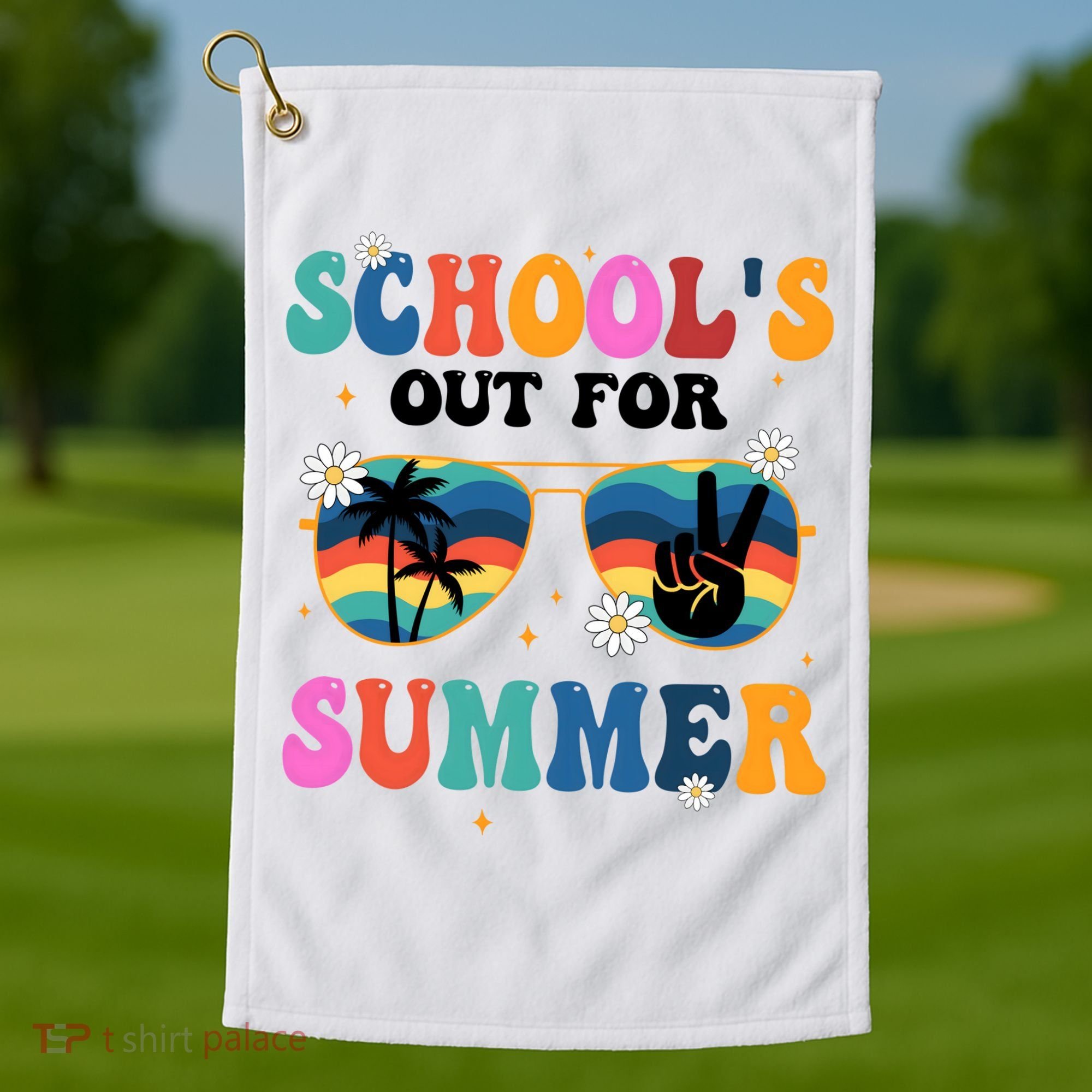 Schools Out For Summer Hippie Golf Towel