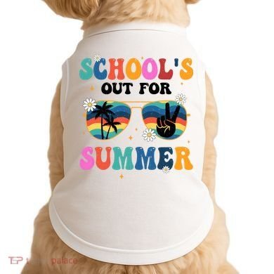 Schools Out For Summer Hippie Retro Doggie Tank