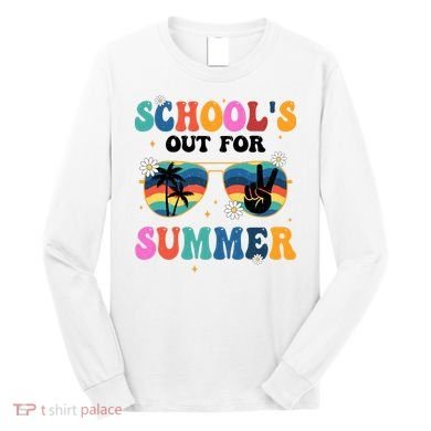 Schools Out For Summer Hippie Retro Long Sleeve Shirt