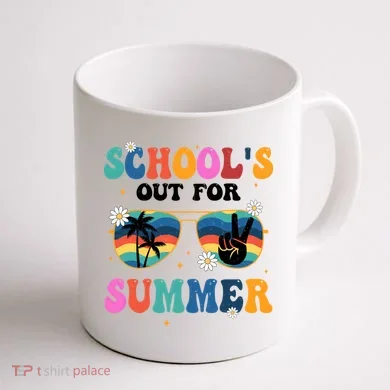 Schools Out For Summer Hippie Retro Coffee Mug back