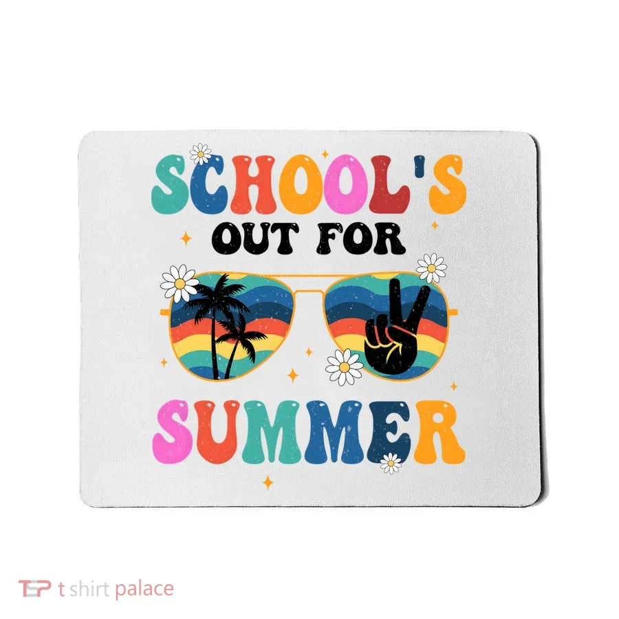Schools Out For Summer Hippie Retro Mousepad