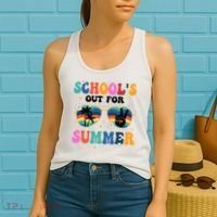 Schools Out For Summer Hippie Retro Women's Tank Top thumb 2