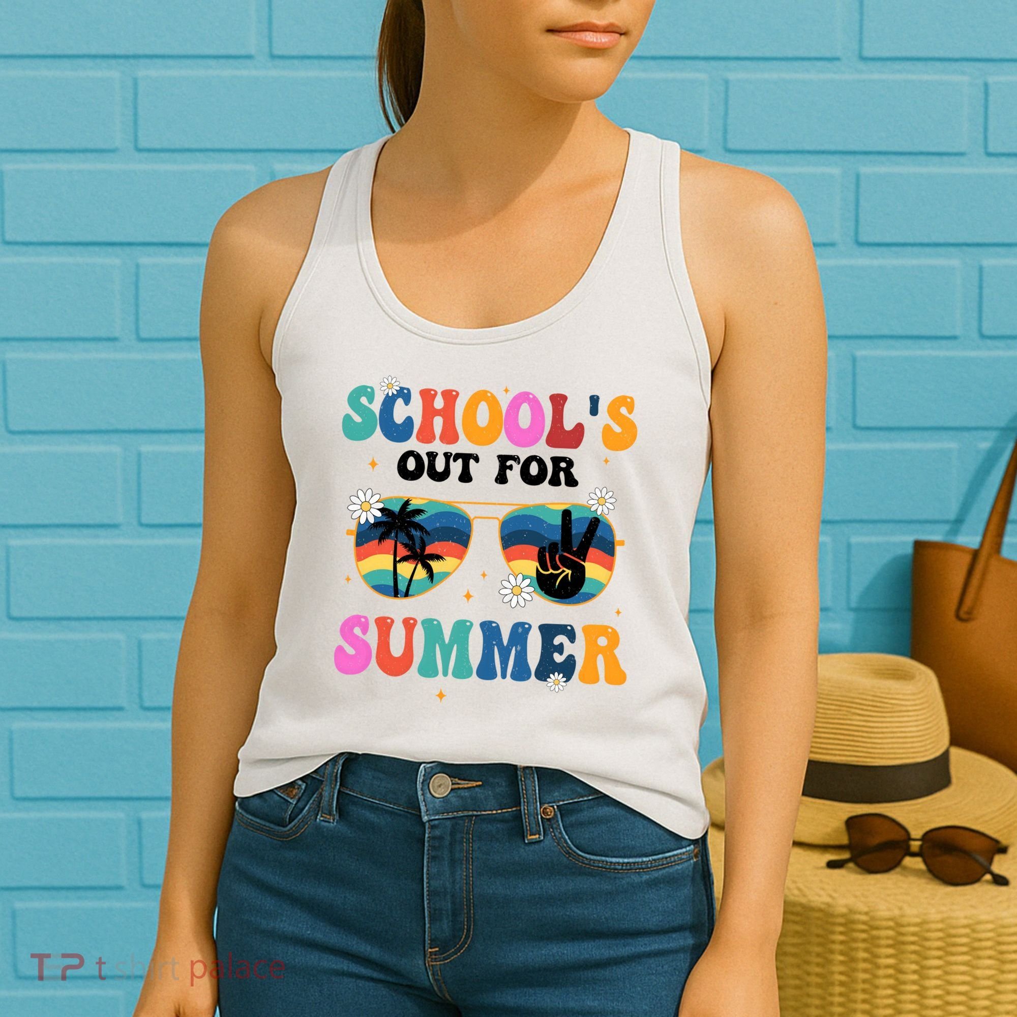 Schools Out For Summer Hippie Retro Women's Tank Top