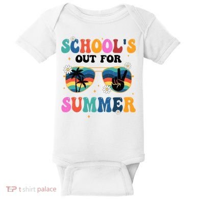 Schools Out For Summer Hippie Retro Baby Bodysuit