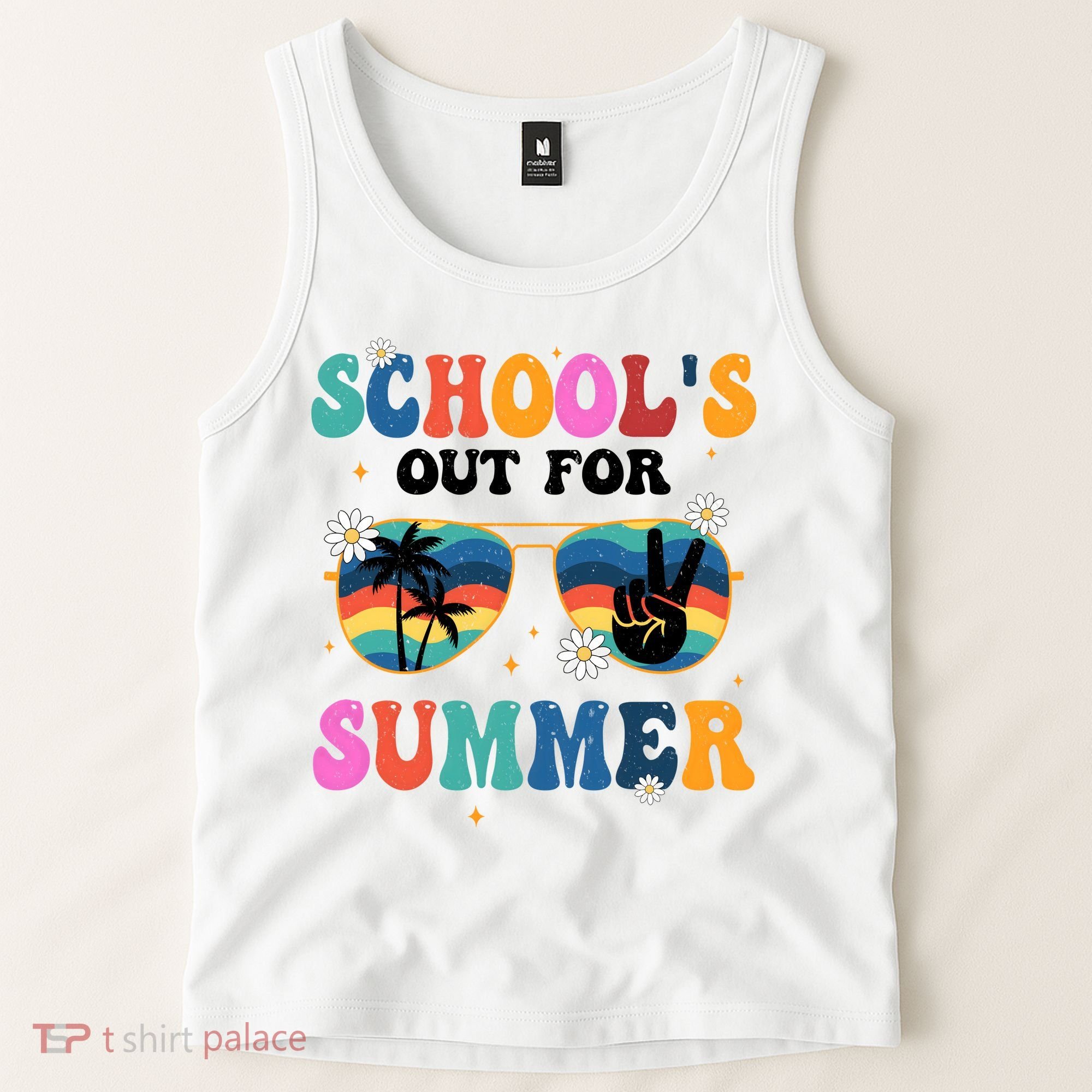Schools Out For Summer Hippie Retro Tank Top