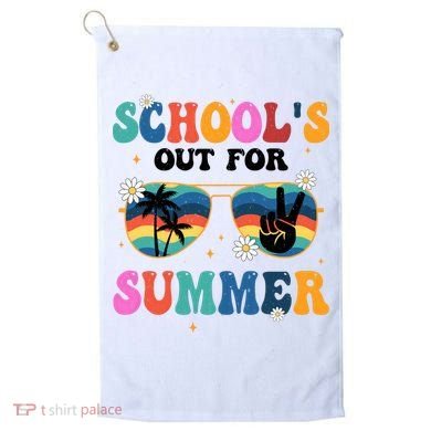 Schools Out For Summer Hippie Retro Golf Towel