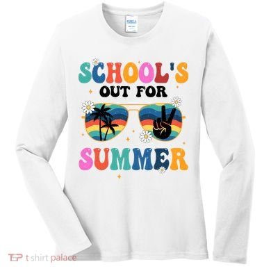 Schools Out For Summer Hippie Retro Women's Long Sleeve Shirt