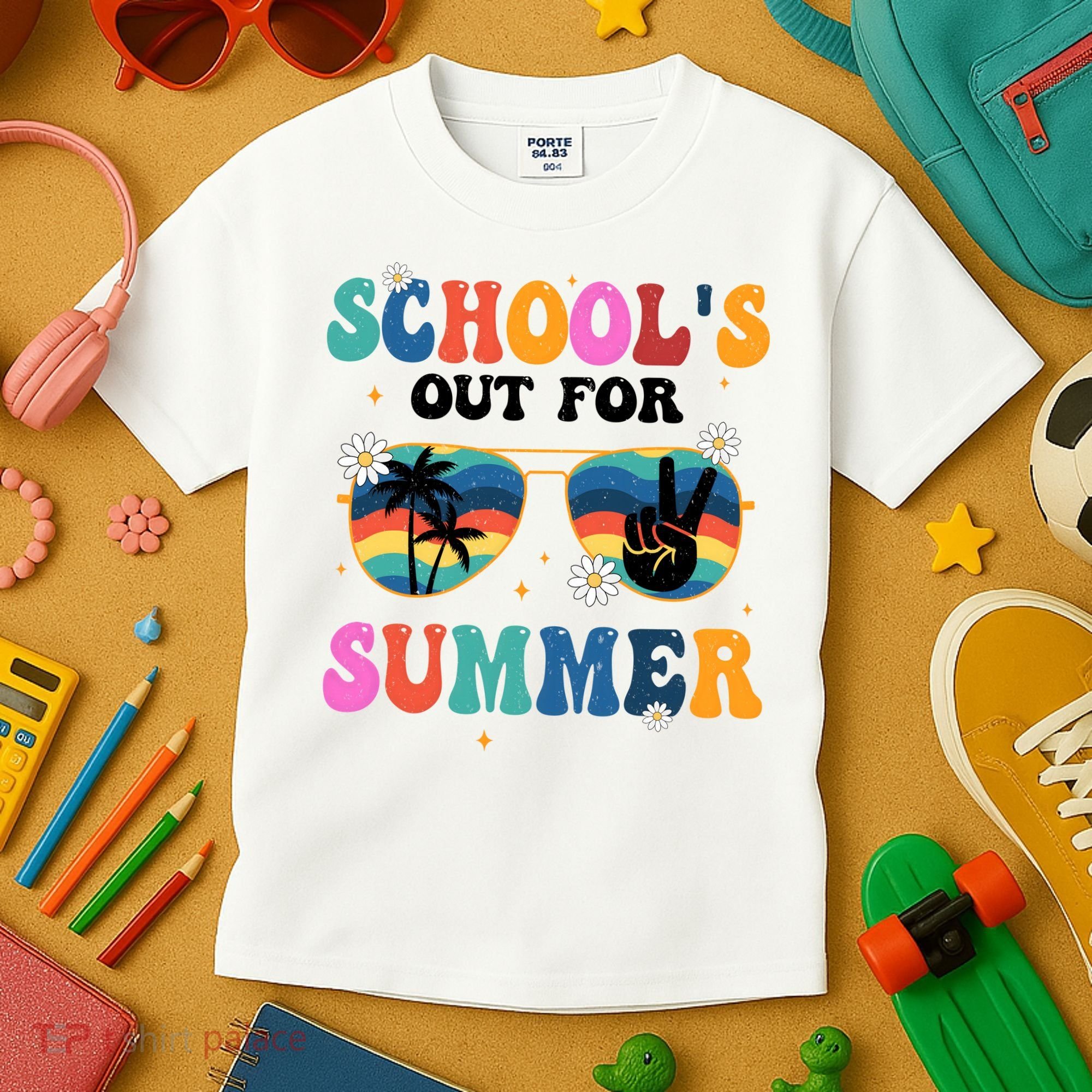Schools Out For Summer Hippie Retro Kids T-Shirt