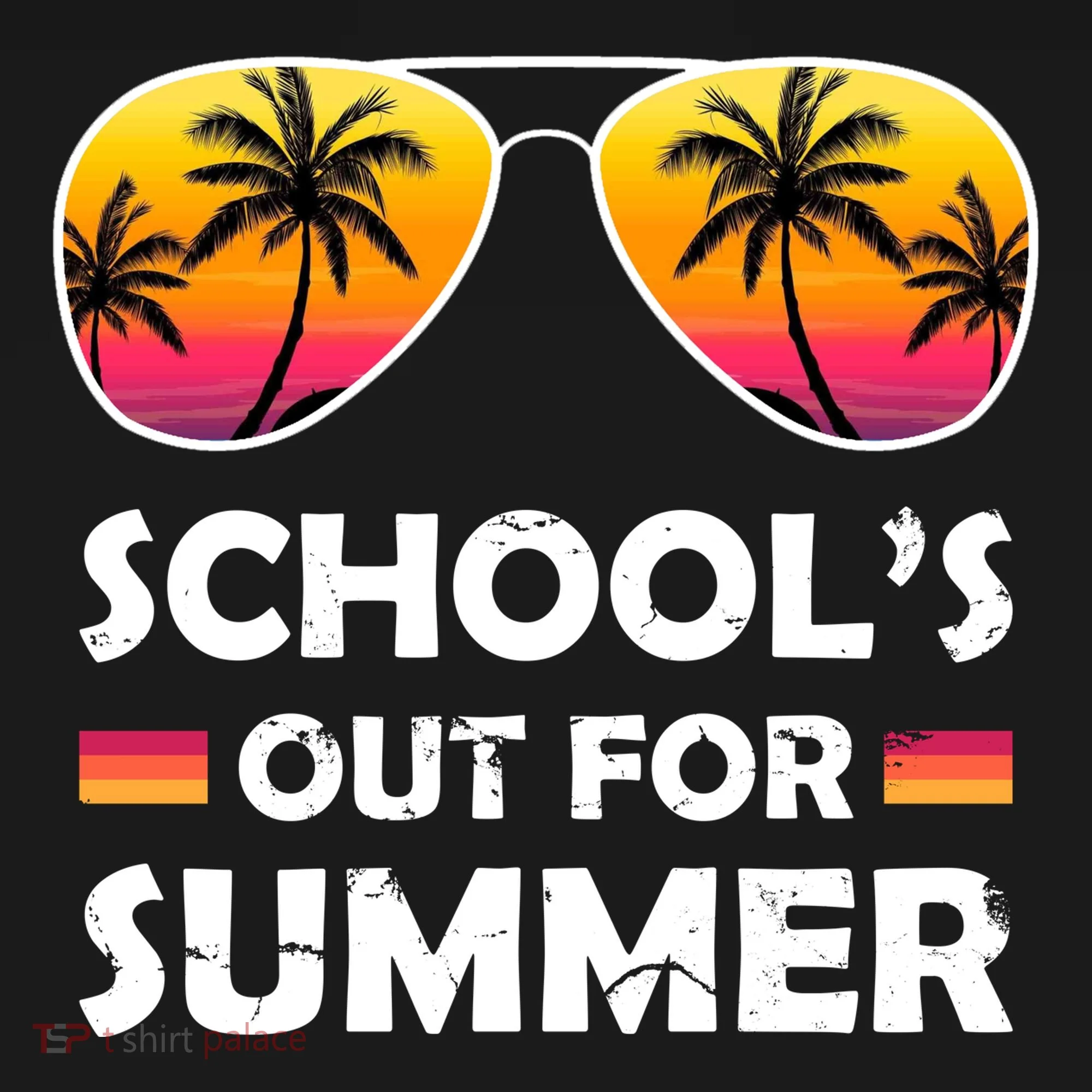 School's Out For Summer Palm Trees Doggie Tank