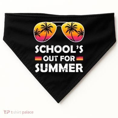 School's Out For Summer Palm Trees USA-Made Doggie Bandana