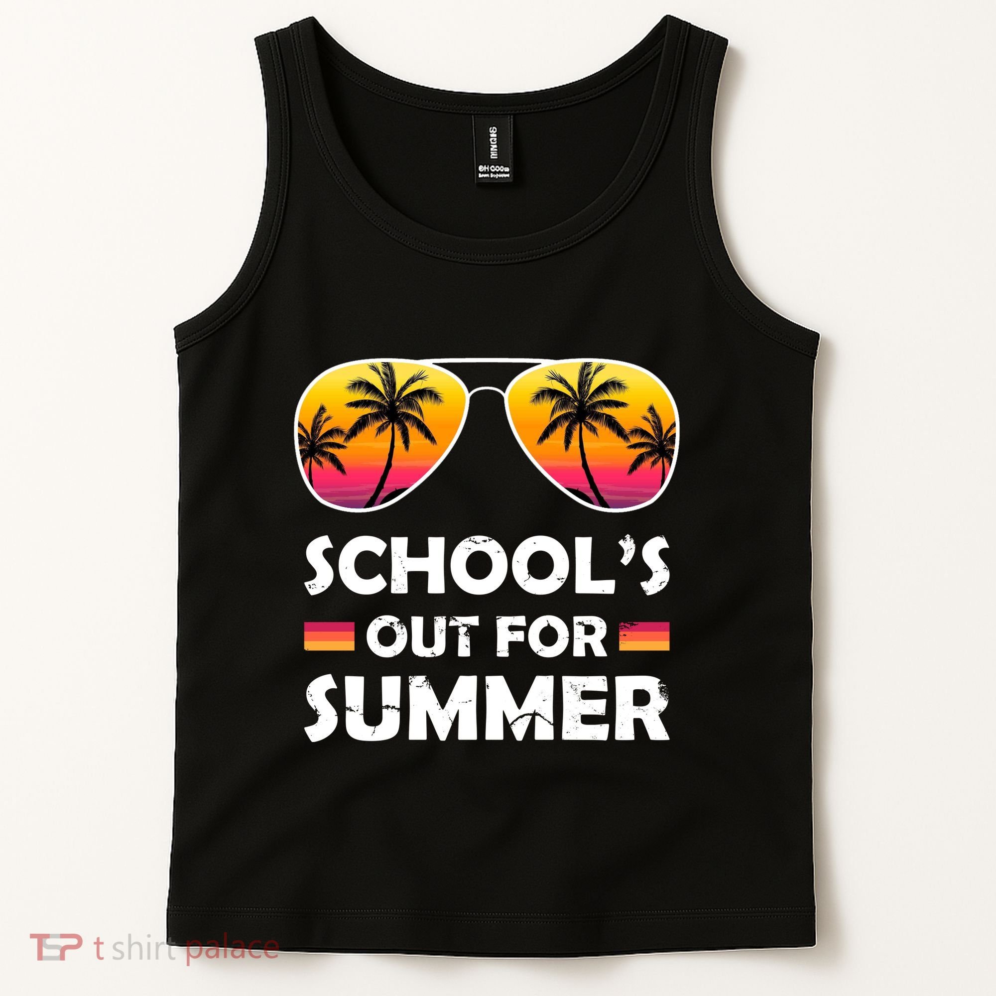 School's Out For Summer Palm Trees Tank Top