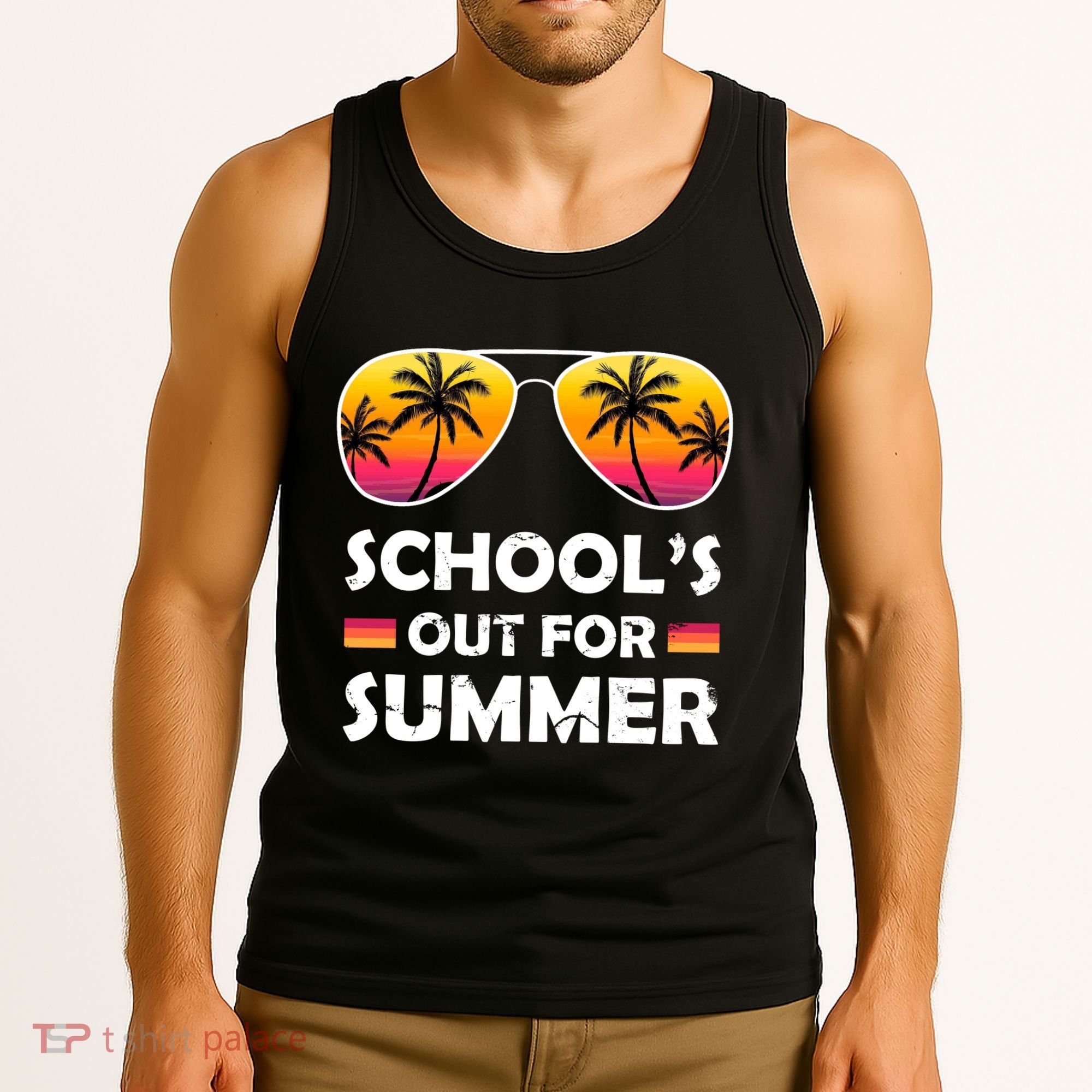 School's Out For Summer Palm Trees Tank Top
