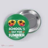 School's Out For Summer Palm Trees Button thumb 0