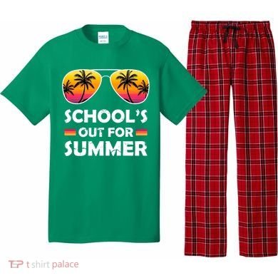 School's Out For Summer Palm Trees Pajama Set