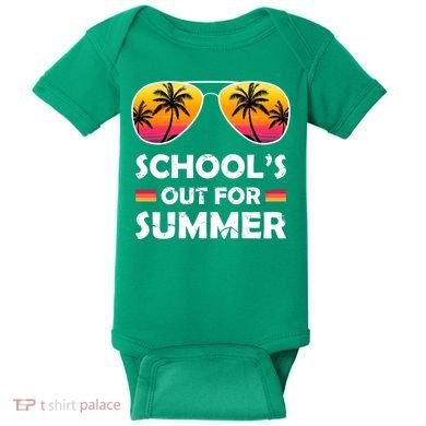 School's Out For Summer Palm Trees Baby Bodysuit