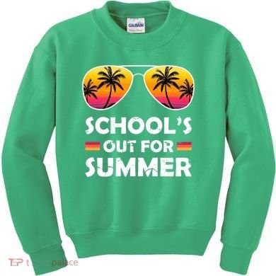 School's Out For Summer Palm Trees Kids Sweatshirt