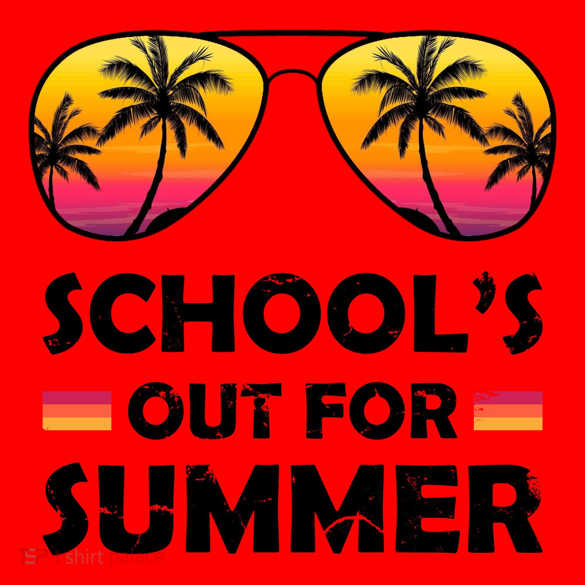 School's Out For Summer Palm Trees Santa Hat