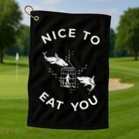 Shark Outfit For A Shark Meme Lover Golf Towel thumb 1