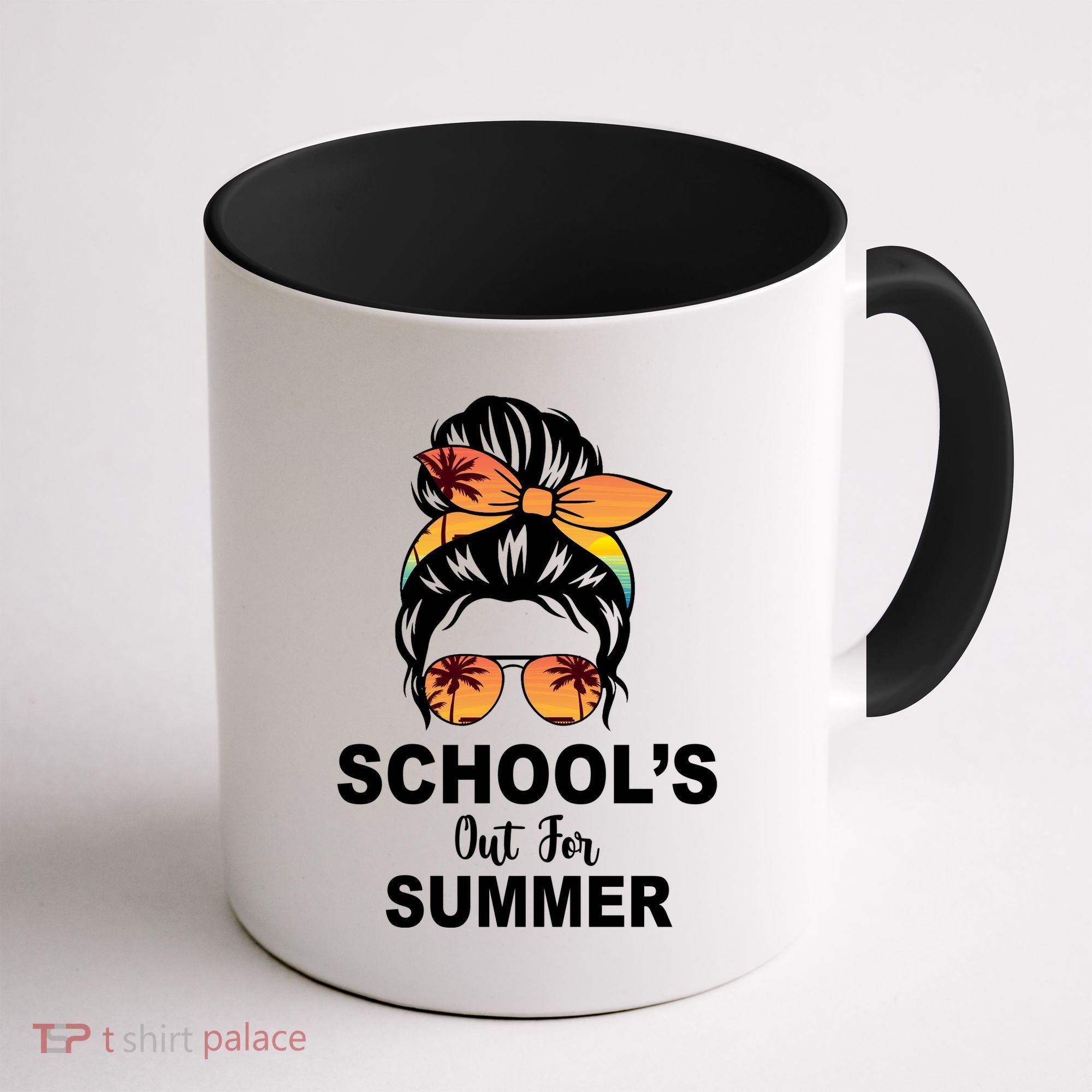 Schools Out For Summer Female Bun Sunglass Coffee Mug