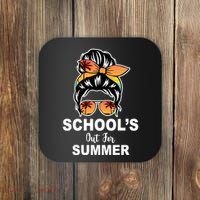 Schools Out For Summer Female Bun Sunglass Coaster thumb 0