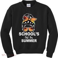 Schools Out For Summer Female Bun Sunglass Kids Sweatshirt thumb 0