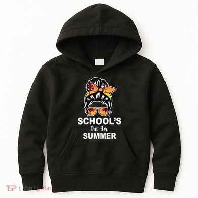 Schools Out For Summer Female Bun Sunglass Kids Hoodie